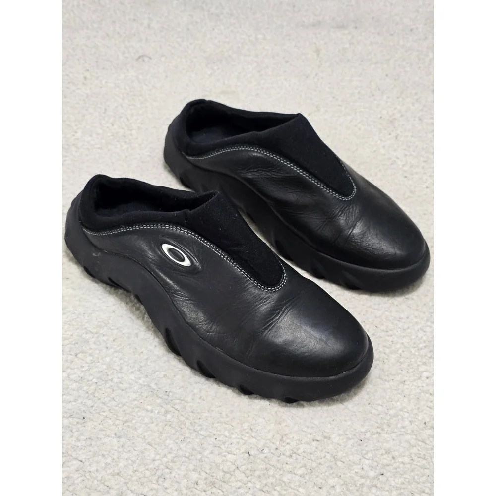 Oakley Flesh Mules Black Leather Slip On Techwear Shoes Mens 11 96548